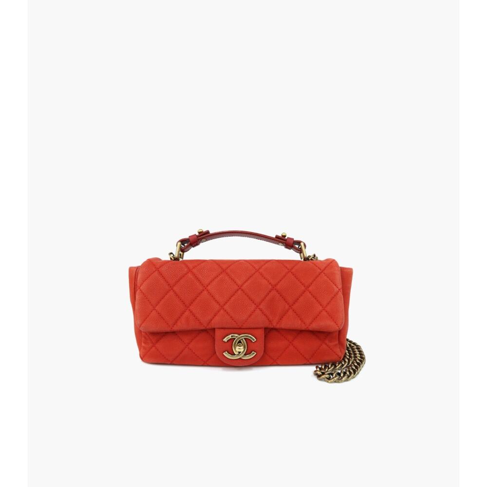 CHANEL Red Flap 2WAY Bag A-A22551
